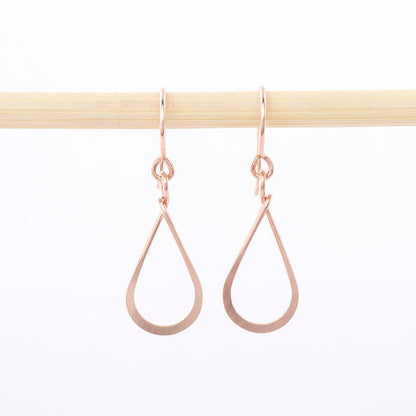 rose gold earrings - teardrop - dangle - jewelry - 1/2" - nickel free