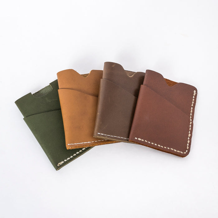the brockman wallet solid leather group shot - minimalist wallets - wood.stone.bone. collection