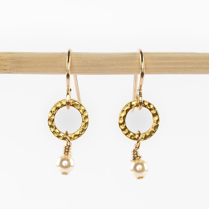 Tiny Ancient Drop Earrings