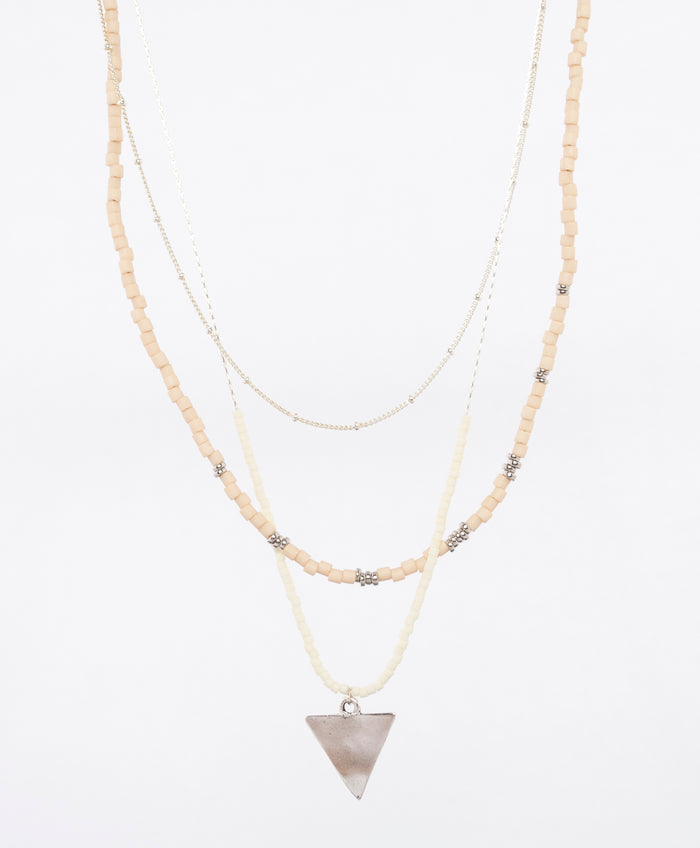 triangle and miyuki bead necklace - japanese jewelry - locally made in portland Maine