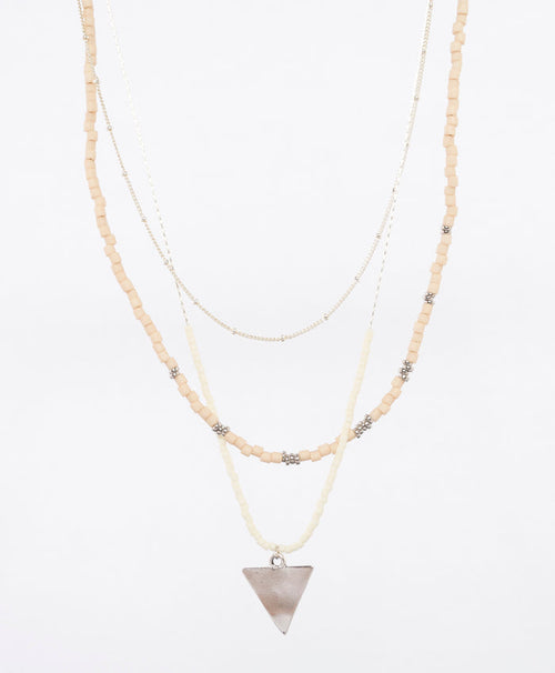 triangle and miyuki bead necklace - japanese jewelry - locally made in portland Maine