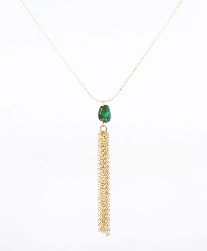 delicate turquoise and gold necklace by Near and Native - locally made - women's jewelry