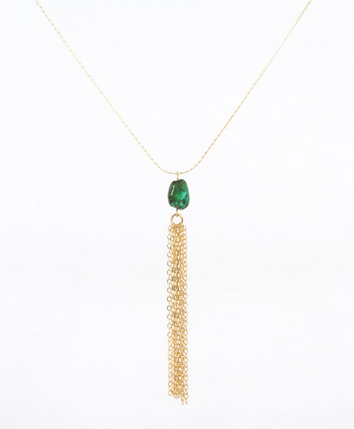 delicate turquoise and gold necklace by Near and Native - locally made - women's jewelry
