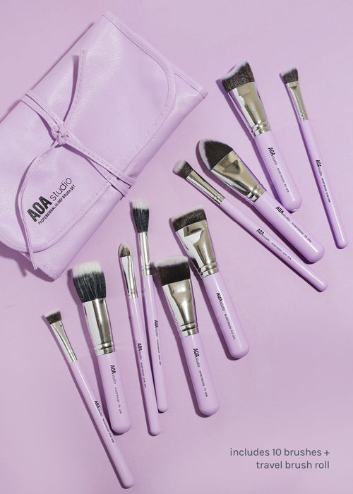 AOA UltraViolet Contour Brush Set + Brush Roll
