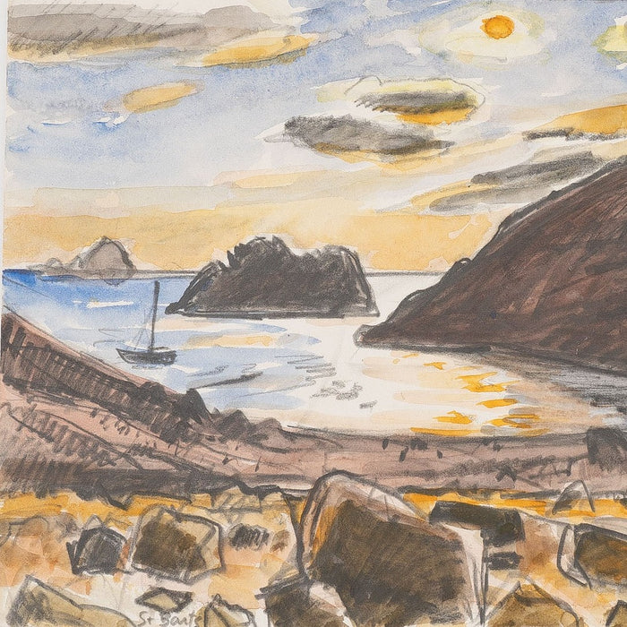 Watercolor of St. Barts Landscape by Elena Jahn