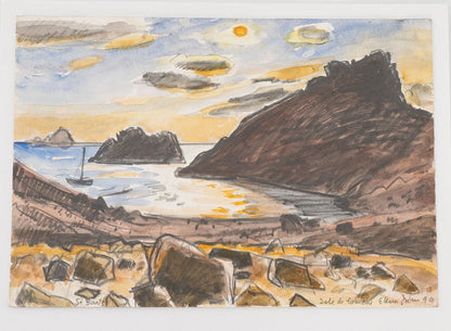 Watercolor of St. Barts Landscape by Elena Jahn
