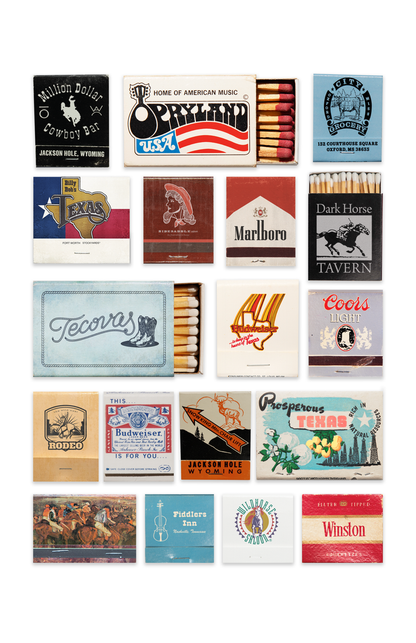 Western Matchbook Collage Poster w/Frame Options [Online Only]
